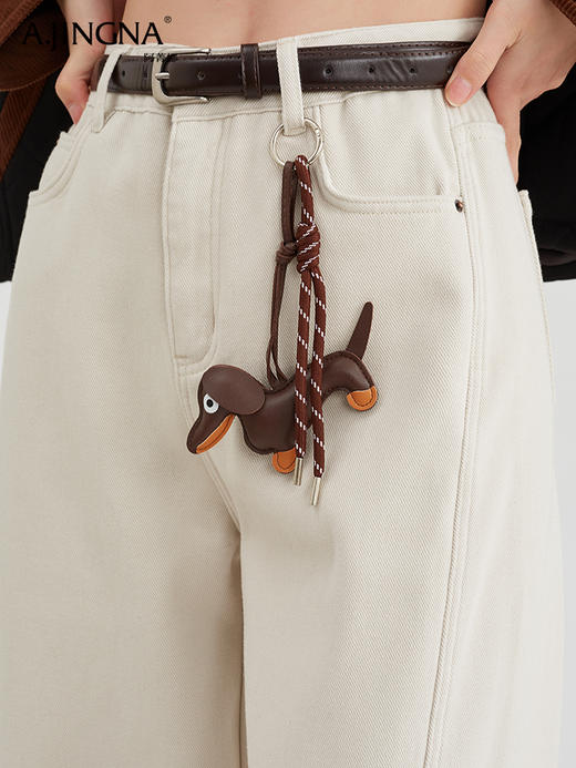 【优雅松弛】阿菁娜过冬宝藏厚绒白牛仔阔腿裤F29D210032 商品图3