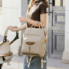 【鲸吞大容量，带娃轻出行】便携母婴包 大容量外出宝妈收纳包 独立奶仓多隔层双肩妈咪包-QQ