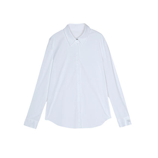 谜底白衬衫长袖女2025春款通勤风简约百搭袖口设计衬衣251MC0067 商品图4