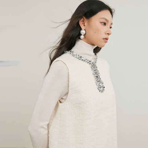 NEELLY纳俪商场同款冬季新款小香风圆领背心裙女直筒显瘦连衣裙N24121Y01204 商品图2