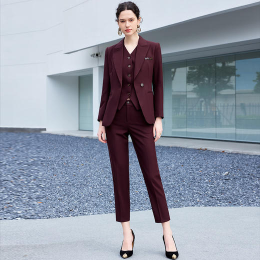 IWY/职场三件套女安可拉红色西装套装裤新款商务总裁范西服正装CPM1486 商品图0