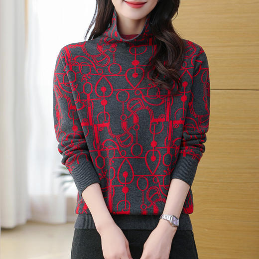 堆堆领打底衫，宽松遮肉毛衣洋气羊毛针织衫CC-SYX-9032 商品图1