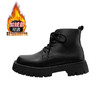 【冬季加绒加厚马丁靴男保暖棉靴男士工装皮鞋侧拉链中帮休闲雪地靴 商品缩略图4