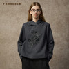 Famecoco范可儿绣花宽松直筒短款秋冬连帽针织套头卫衣FAC8BL008 商品缩略图3
