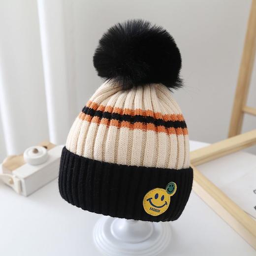 【纯棉加绒，保暖护耳，毛球点缀，萌趣十足！】1-4岁宝宝帽子 冬季婴儿毛线帽 护耳保暖纯棉 秋冬加绒儿童毛球针织帽-QQ 商品图8