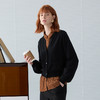 谜底V领针织开衫2025春季新品简约百搭短款毛衫长袖女士251MZ0335 商品缩略图1