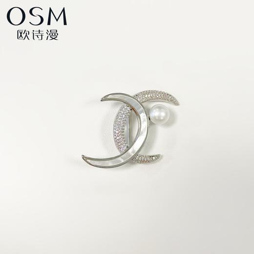 欧诗漫珍珠胸针丝巾扣白色淡水珍珠【可多款选择】 商品图1