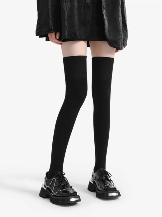 德绒素面膝下中筒女袜DV34807 商品图0