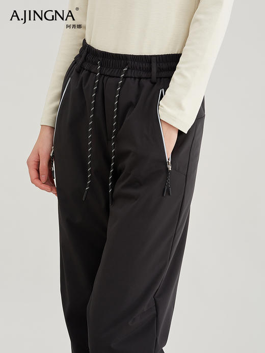 【积分兑换】阿菁娜美式工装三防面料休闲松紧腰鹅绒裤F29D210026 商品图4