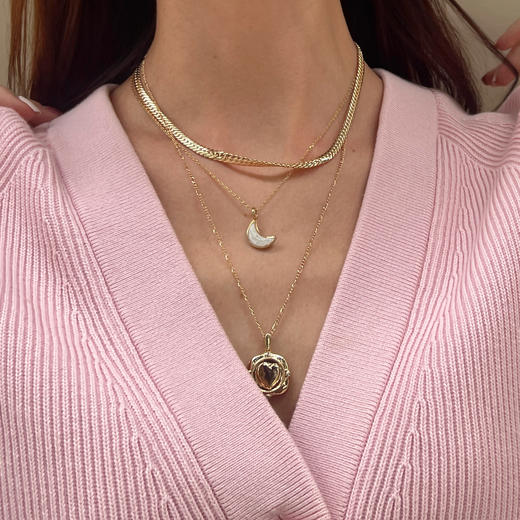 LHWINDSOR Fine Jewelry 白昼黑夜双面月牙项链黑白双面项链 商品图8