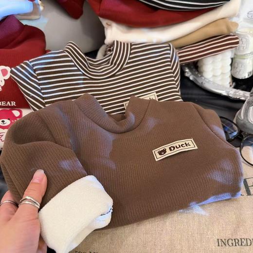 【新儿童拜年服】半高领男童打底衫加绒加厚长袖T恤中大童装上衣 商品图7