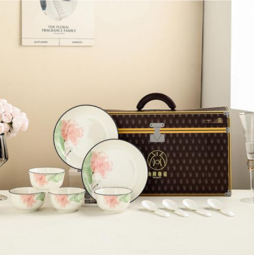【彼达思】芙蓉赋餐具10件套 4碗2盘4勺礼盒 商品图0