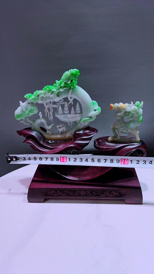 620696翡翠摆件【一路相伴 鹿鸣蝉音】 商品图1
