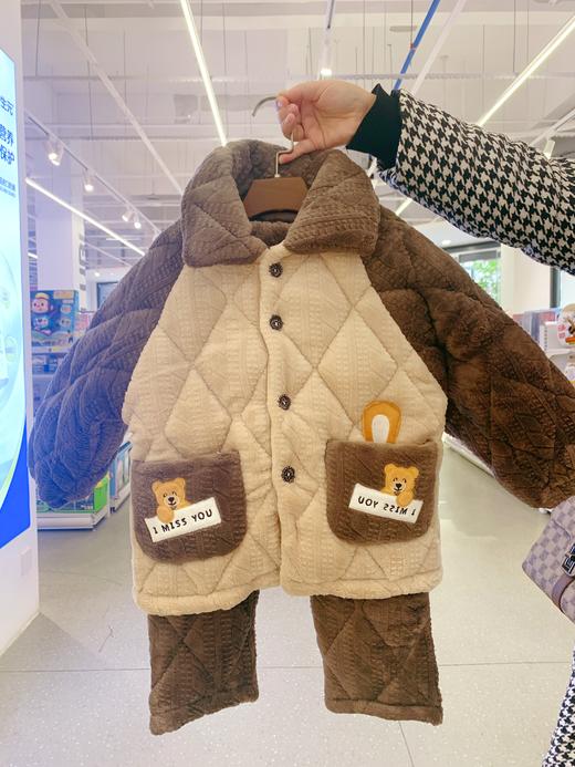 QYX3211S【衣领款】路可可睡衣棉袄套装100-120尺码可选 商品图0