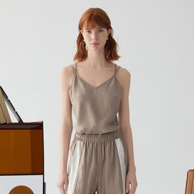 谜底细吊带女士2025春新品光泽感修身百搭醋纤内搭上衣251GN0065