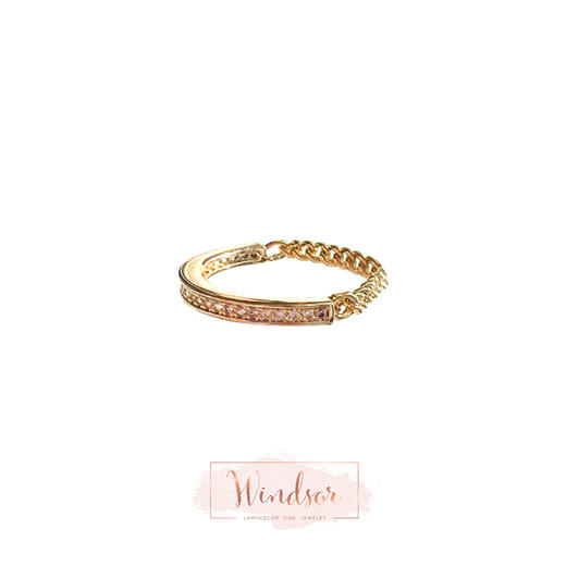 LHWINDSOR 原创半钻戒指半钻半链生命相伴戒指金银双色 商品图0