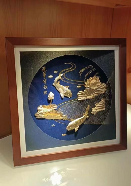 【彼达思】雕刻画 连年有余30*30（蓝底） 商品图1