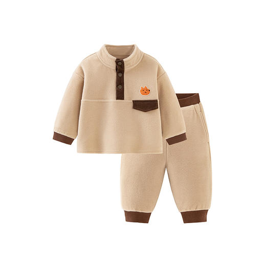 【净电绒】迷你巴拉长袖套装男女童毛绒保暖抗静电时尚两件套 商品图4