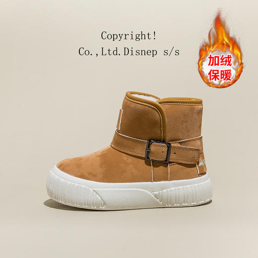 迪士尼男童雪地靴皮毛一体加厚2024冬季新款儿童防水女童加绒棉鞋ZY24D015 商品图0