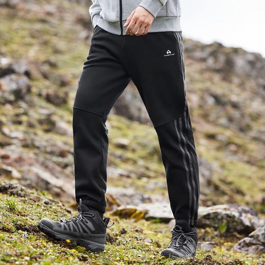 拓路者加绒加厚秋冬男式休闲长裤拼接束脚裤子青少年保暖运动裤 商品图1