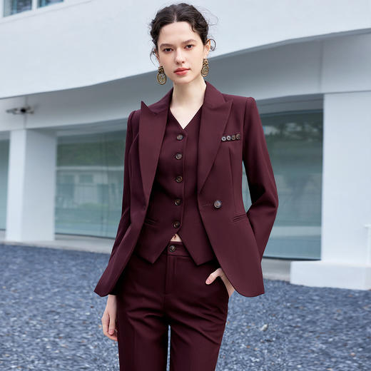 IWY/职场三件套女安可拉红色西装套装裤新款商务总裁范西服正装CPM1486 商品图4
