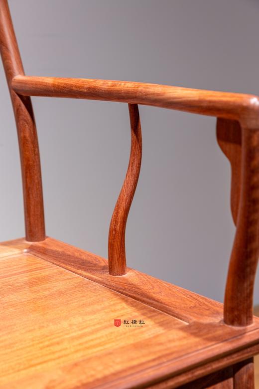 红桥红  家具严选  缅甸花梨（大果紫檀）【高靠背 S背弯材素官帽椅】 商品图4