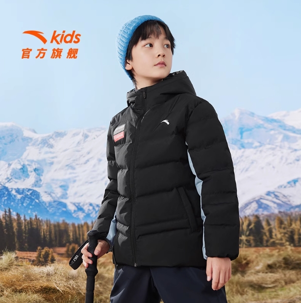 安踏儿童男大童羽绒服2024冬季新款舒适保暖中大童抗寒防水羽绒服352446912