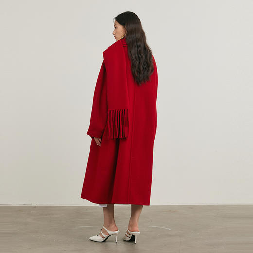 NEELLY纳俪商场同款冬季新款气质简约羊毛呢大衣女宽松显瘦长外套N24121N01197 商品图1