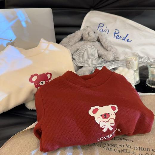 【新儿童拜年服】半高领男童打底衫加绒加厚长袖T恤中大童装上衣 商品图6