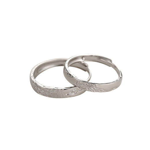 【甜蚀冰川】999银冰川熔岩肌理感开口情侣戒指【JHY-C000815B】 商品图3