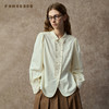 Famecoco范可儿法式绣花拼接衬衫纯棉灯笼袖FAC8BH007 商品缩略图1