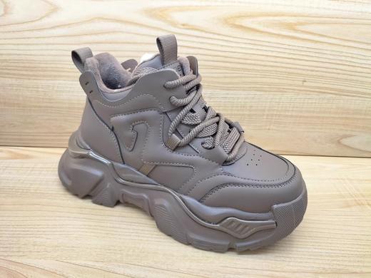 2023冬季女鞋新款豪行23451129M牛皮加绒时尚运动鞋休闲高帮棉鞋 商品图1