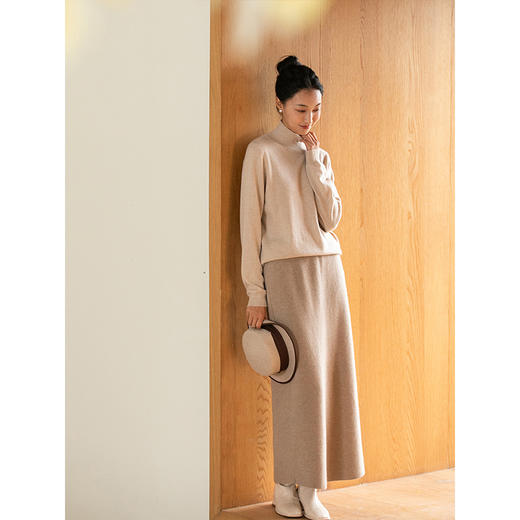 牧衣游原创 山羊绒半身裙防静电可水洗福利款 山水田 不支持会员折 商品图2