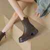 小个子厚底烟筒靴6.5CM百搭英伦风2024新款真皮短靴 商品缩略图1