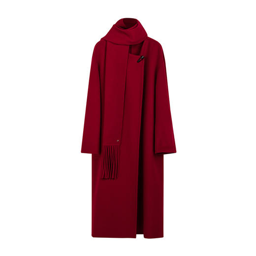 NEELLY纳俪商场同款冬季新款气质简约羊毛呢大衣女宽松显瘦长外套N24121N01197 商品图3