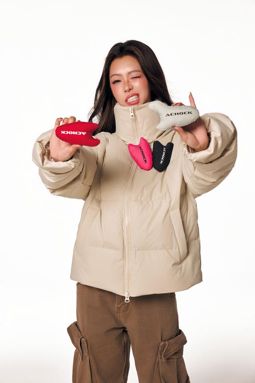【Achock官方店】美式复古贴贴立领羽绒服男女新款潮牌设计感外套（赠两色魔术贴装饰） 商品图1