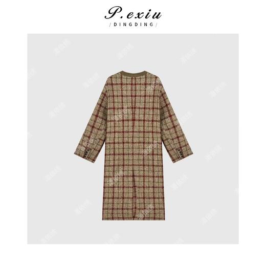 04-4潘依绣丁丁宠粉【雅典海岸】羊-毛格纹韩系氛围感大衣外套W-62648 商品图2