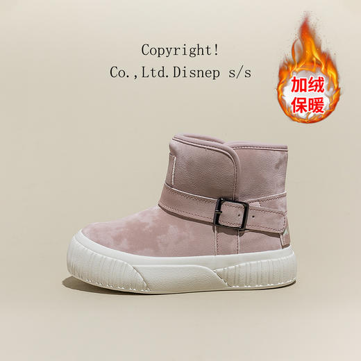迪士尼男童雪地靴皮毛一体加厚2024冬季新款儿童防水女童加绒棉鞋ZY24D015 商品图1