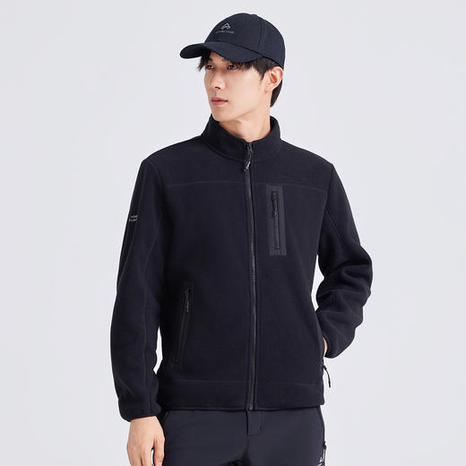 拓路者摇粒绒外套男装双面抓绒衣秋冬季立领加绒加厚保暖上衣夹克 商品图4