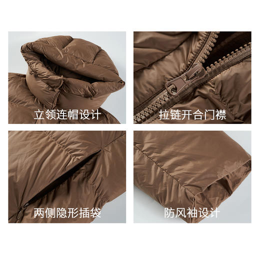 【棉羽】H型连帽中长羽绒服 1N4223711 商品图2