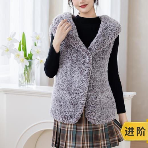 苏苏姐家金绒青果领马甲手工diy编织棒针毛线团自制上衣外套材料包 商品图0