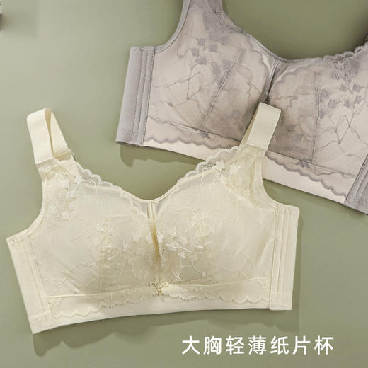 ZYQ-325  大码内衣薄款透气性感蕾丝收副乳防下垂大胸显瘦纸片杯调整型文胸（单件） 商品图0