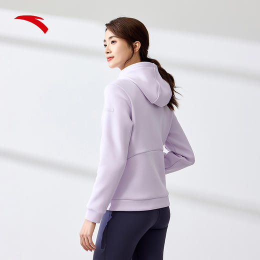 安踏连帽针织运动外套女冬季新款加绒保暖开衫运动上衣162447717N 商品图3