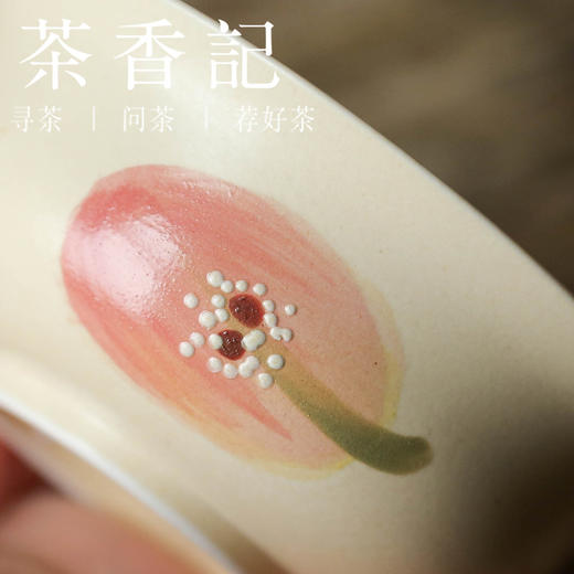 茶香记 牧渔 小乔栾树盖碗 陶瓷 景德镇手作  手工薄胎  生动手绘  清新别致 商品图2