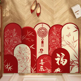 【硅藻泥地垫】红色喜庆入户进门蛇年新年地垫 门口耐磨易打理吸水防滑垫