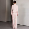 IWY/秋冬季职业装气质女神范西装套装女高端粉色羊毛呢子西服两件套裤CP2187 商品缩略图3