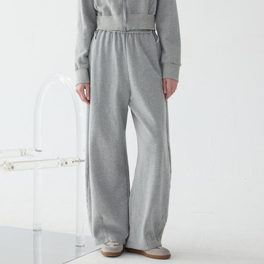 谜底阔腿裤女2025春新品运动休闲风百搭特色卫裤休闲裤251MK0011 商品图0