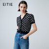 EITIE爱特爱春季新款温柔气质V领香风修身显瘦通勤印花针织衫7701408 商品缩略图0