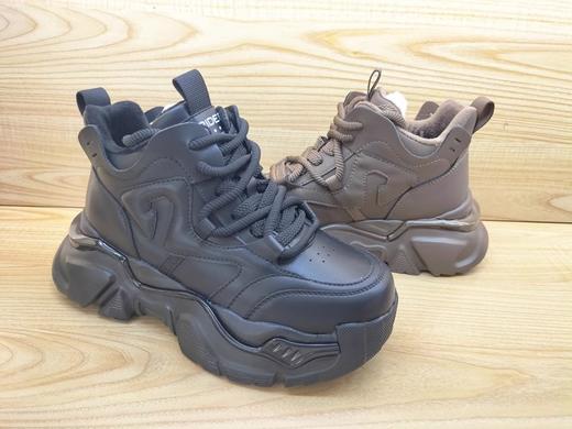 2023冬季女鞋新款豪行23451129M牛皮加绒时尚运动鞋休闲高帮棉鞋 商品图2