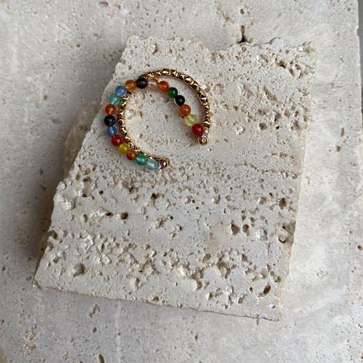 LHWINDSOR 原创设计碎金珠串组合戒指多款可选彩色戒指 商品图5